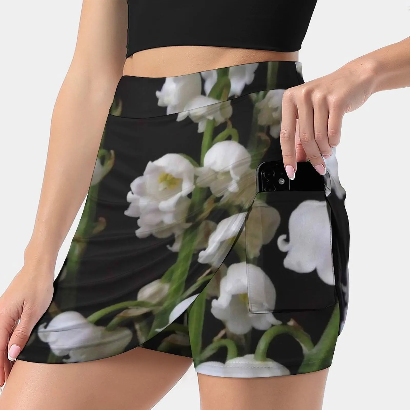 Lily Of The Valley Flower 09 Women's skirt Aesthetic skirts New Fashion Short Skirts Lily Of The Valley Flower Poetry Spring