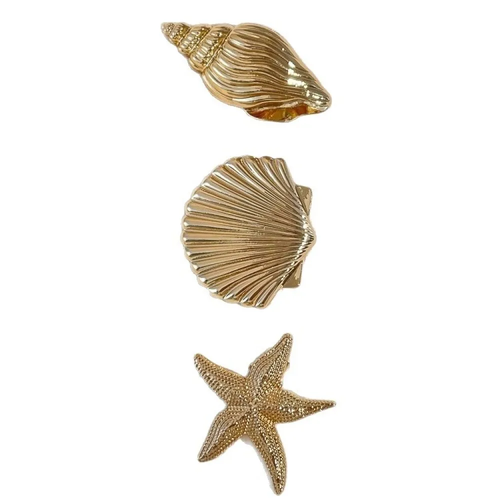 Dainty Starfish Hair Clips Beach Vacation Accessory Elegant Alloy Hairpins For Women Fashion Styling Tool Headwear