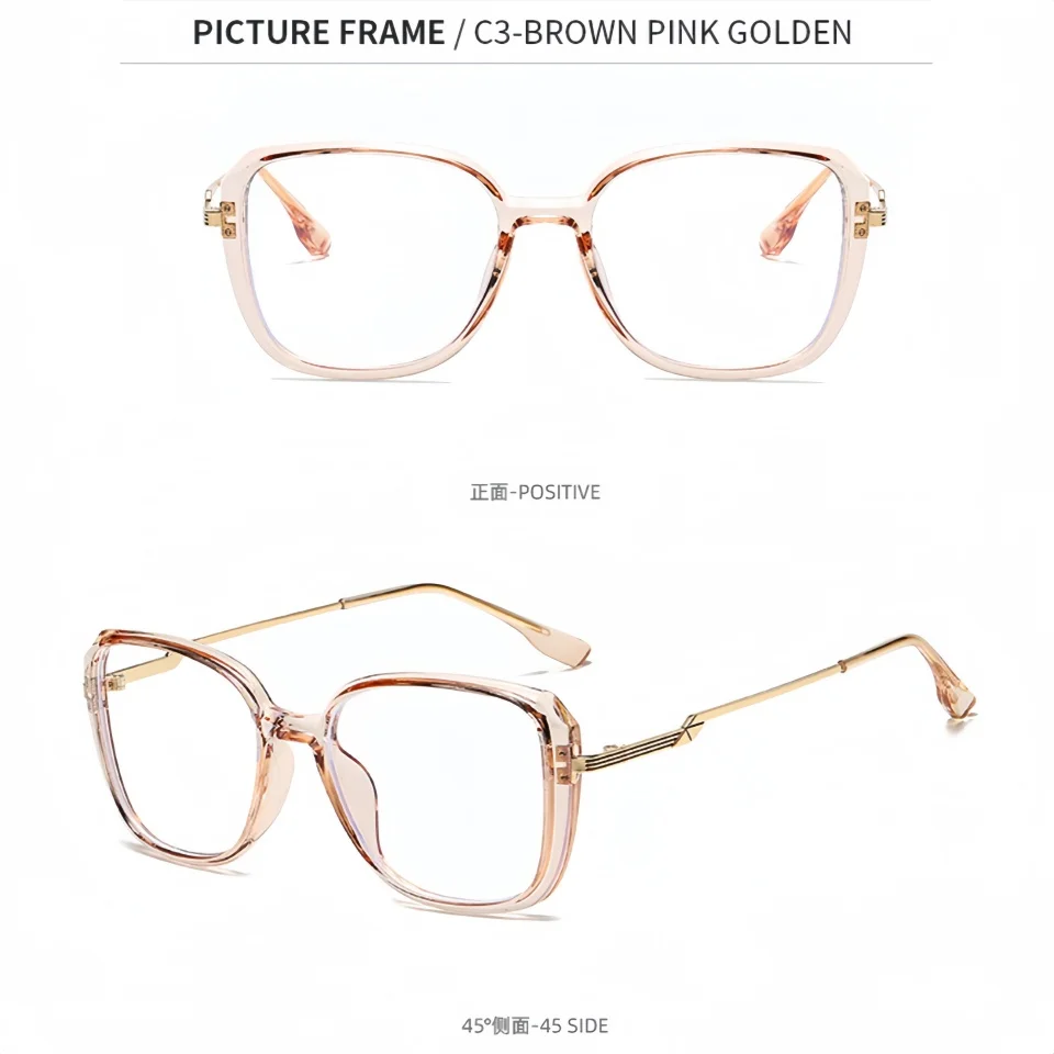 new-world-fashion-square-metal-frame-women-fashionable-leisure-daily-decoration-office-reading-optics-prescription-glasses-uv400