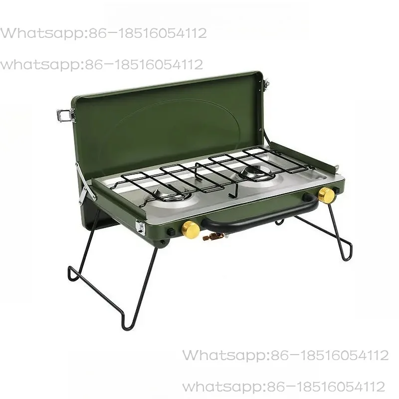 Shanfei outdoor exquisite camping double-head cassette stove, portable portable folding gas stove