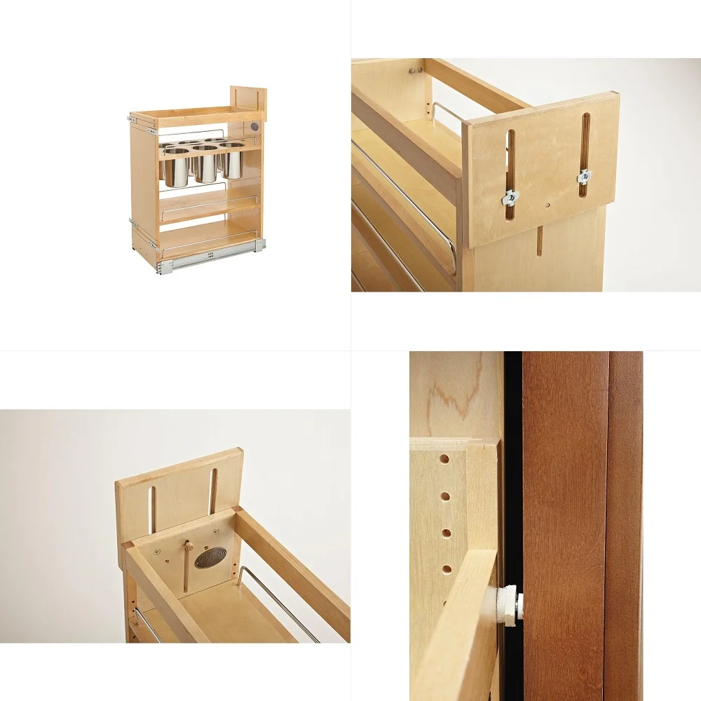 

Wood Base Cabinet Utensil Pullout Organizer w SoftClose
