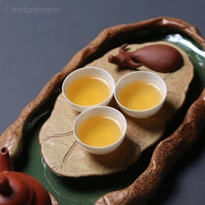 Chinese Style Tea Saucers Tea Tray Ceramic Tea Ceremony Lotus Teapot Water Storage Heat-Insulating Teaset Teaware Teapot Tray