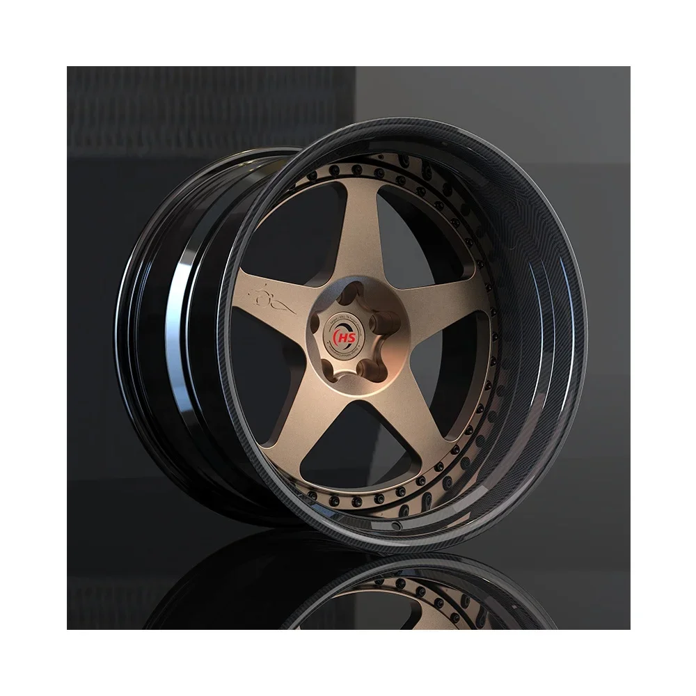Custom Carbon Fiber 5x114.3 5x112 5x120  2 Piece Deep Concave Multiple Spokes Forged Alloy Car Wheel Rim 18 19 20 21 22 24 Inch
