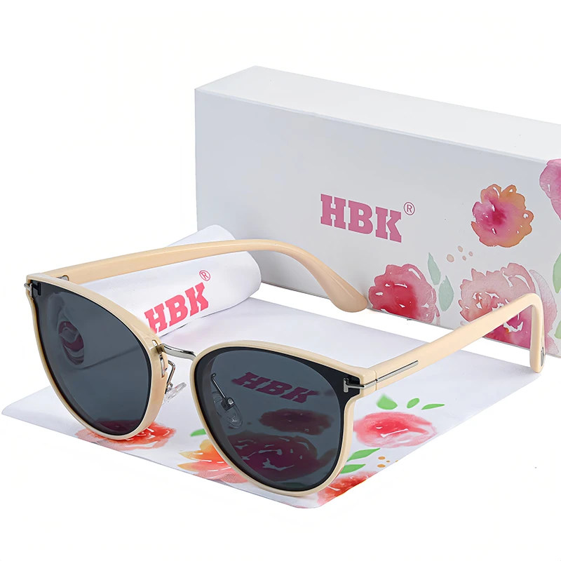 HBK Women\'s Sunglasses Woman Polarized Sunglasses Cat Eye Fashion Polar Sun Glasses Luxury Ladies Brand Ultralight Tourism Party