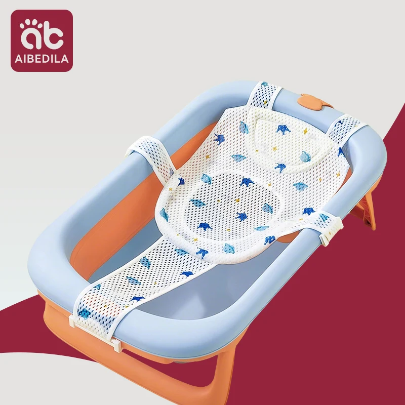 Newborn Adjustable Bathtub Pillow Seat Cushion Cross-shaped Anti-slip Baby Bath Net Mat Children Bathtub Shower Cradle Bed Seat view 3