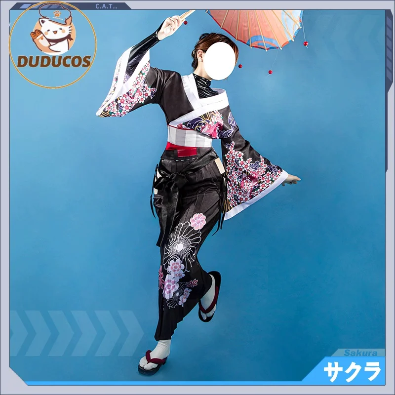 사쿠라 코스프레 의상 게임 승리의 여신: NIKKE DUDU-SR 여성 기모노 정장 코스프레 사쿠라 의상