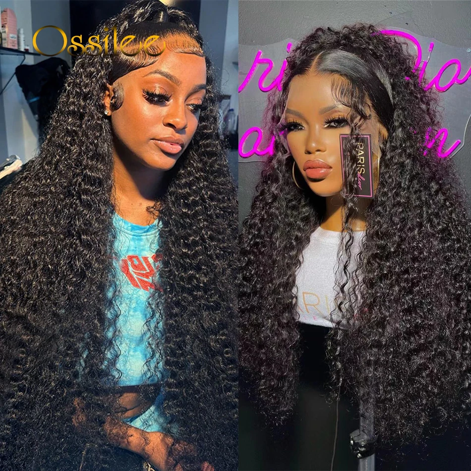 

Ossilee 360 HD Lace Frontal Wigs Deep Wave 360 Full Lace Wig Human Hair Water Wave Wigs Pre Plucked 300Density HD Frontal Wig