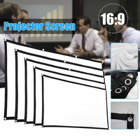 Simple folding portable polyester soft curtain 100 inch 120 inch projector screen outdoor movie projection curtain