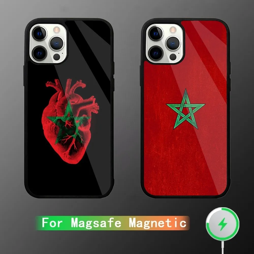 Morocco Flag Moroccan Unique  Phone Case For iPhone 15,14,13,12,11,Plus,Pro,Max Mini Magsafe Magnetic Wireless Charging