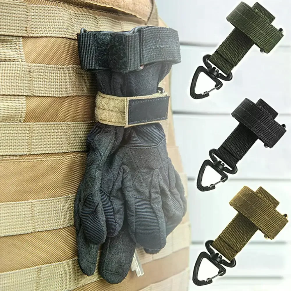 Outdoor Tactical All Purpose Nylon Hooked Gloves, Safety Clip Climing Roff, Outdoor Camping Hanging Buck