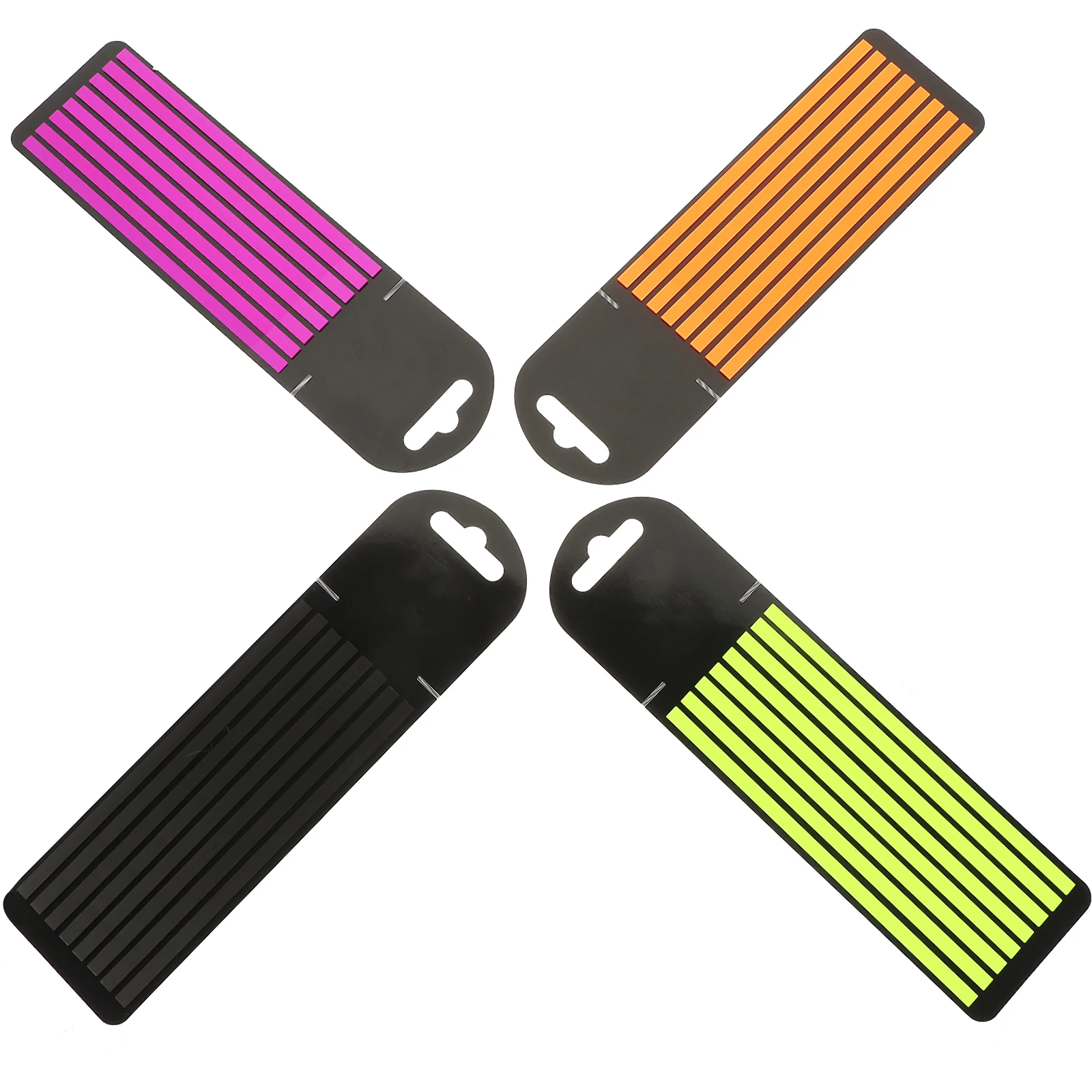 

4 Books PET Highlight Strips Black Purple Yellow Orange Reusable Sentence Markers School Office Supplies
