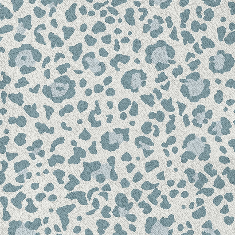 Blue Leopard Print Peel and Stick Wallpaper Faux Leather Self Adhesive Contact Paper Waterproof Wall Paper for Bedroom Cabinet