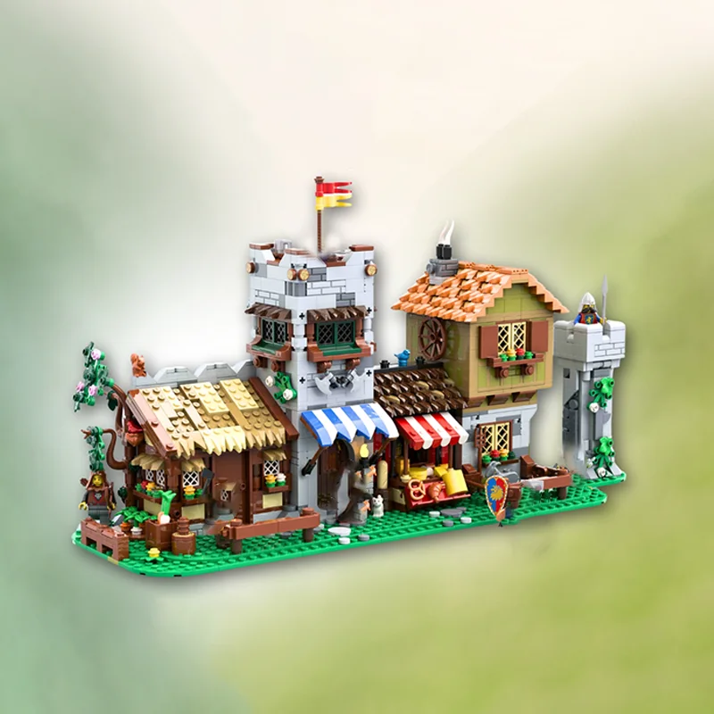 

1820pcs MOC Medieval Town Square Alternate Build Castle Lion Knights Model Building Blocks Construction Toys Christmas Gifts