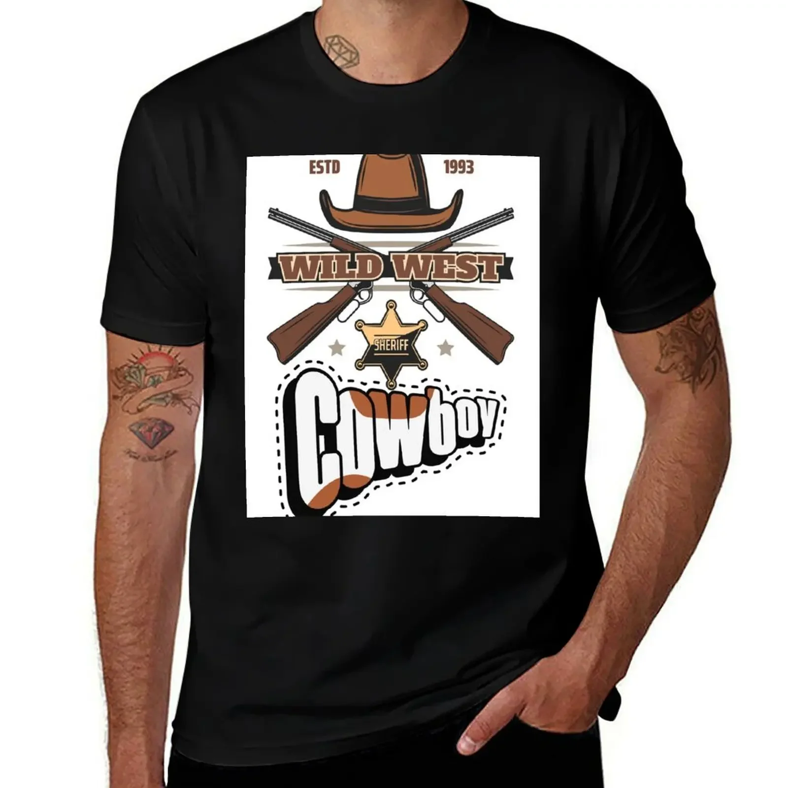

WILD WEST: COWBOY T-Shirt plus size clothes croswit shirt man blue lock t shirt for men