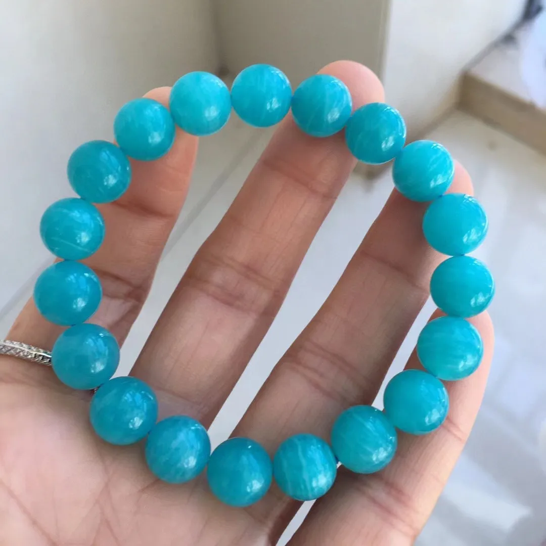 

10mm Natural Blue Amazonite Bracelet Jewelry For Women Men Beauty Luck Gift Crystal Rare Gemstone Beads Stone Strands AAAAA