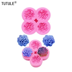 camellia Keychain Earrings Silicone Mold DIY rose flower Clay epoxy resin Accessories Silicone Mould flower Chocolate Molds