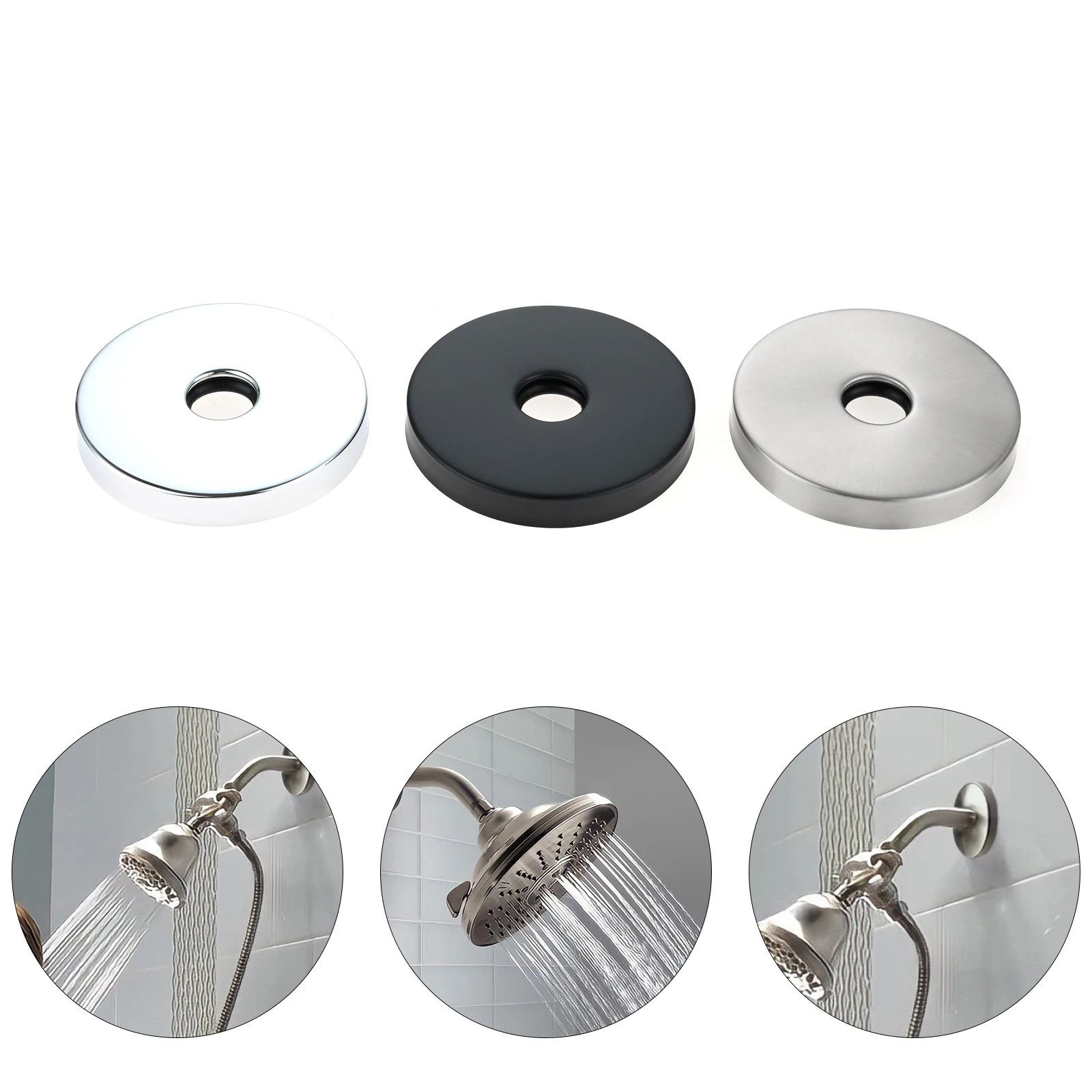 Shower Arm Flange 304 Stainless Steel 3.5 Inch Extra Large Bathtub Shower Arm Shower Pipe Cover for All Standard G1/2in Pipes