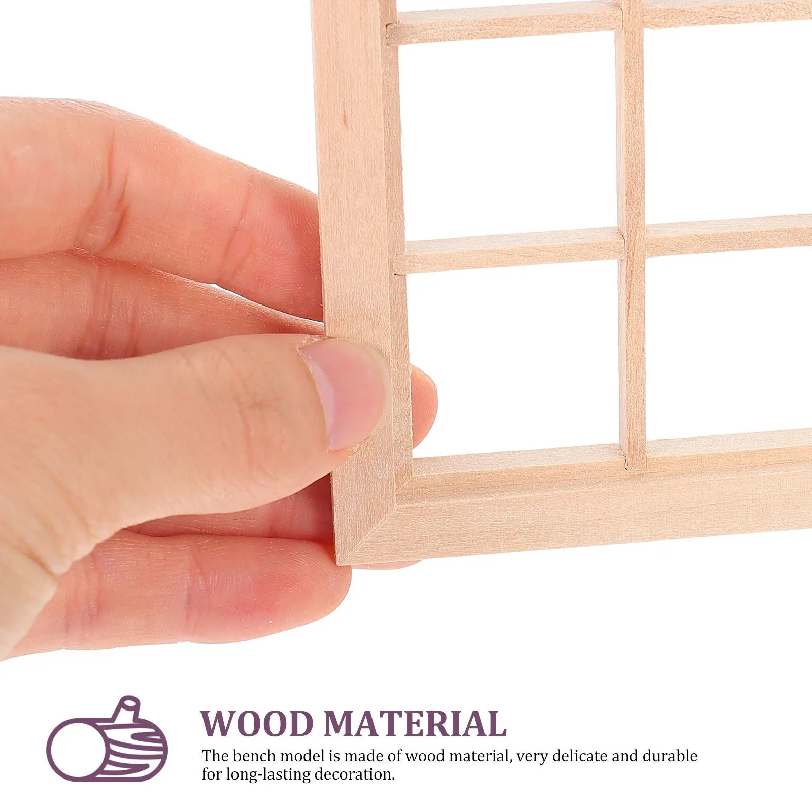 

Dollhouse Window Decorations Wooden Frame Mini Vintage naments Craft Supplies Realistic Shape House Accessories