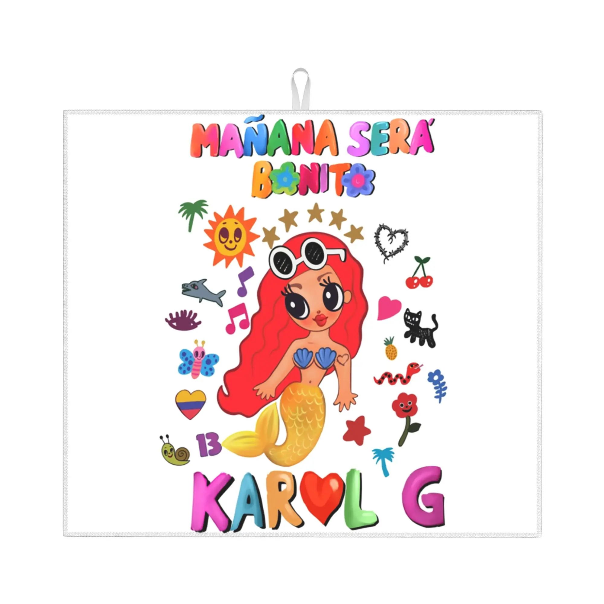 Manana Sera Bonito Karol G Non Slip Kitchen Counter Protector Mat Barware Tableware Reusable  Bathroom Drying Mat For Kitchen
