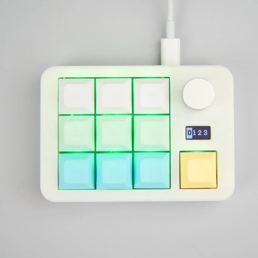 Mir T10+1 Wired Programmable Numeric Keypad Custom 3D Printing Portable Mini Office Keyboard with Knob Screen PC Accessories
