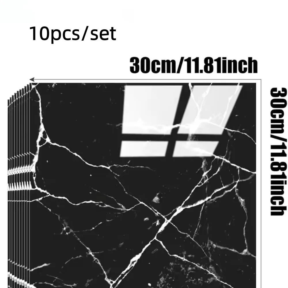 10 قطعة/المجموعة 30 سنتيمتر x 30 سنتيمتر ملصقات جدار البلاط ذاتية اللصق ملصقات أرضية الحمام الرخام الأرض ملصق جداري مقاوم للماء PVC Wallpa