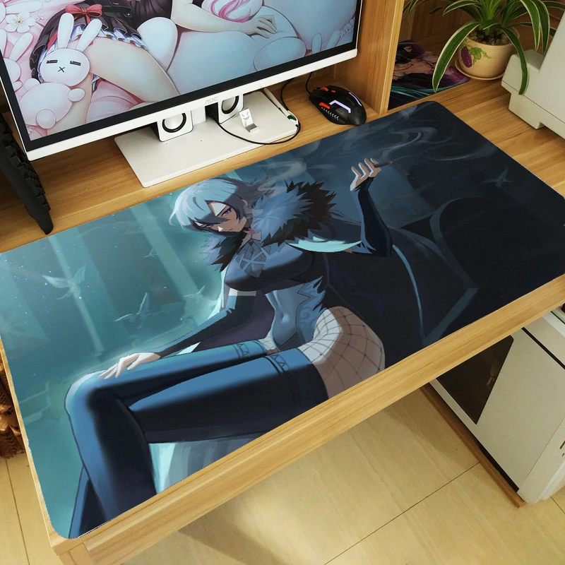 Anime Game  Genshin Impact Arlecchino Mouse Pad Large Thicken Keyboard Mat Mousepad Laptop Non-slip Playmat Gaming Mice Pad