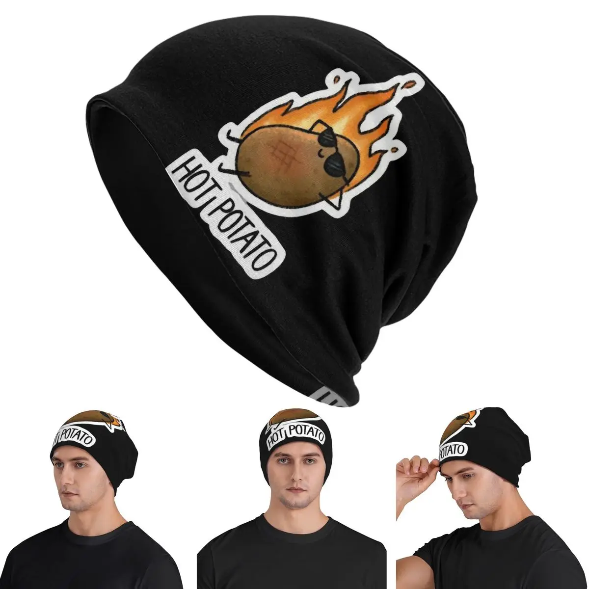 

Fisher Potato Skullies Beanies Hats Warm Autumn Winter Outdoor Cap Knitted Bonnet Caps for Unisex Adult