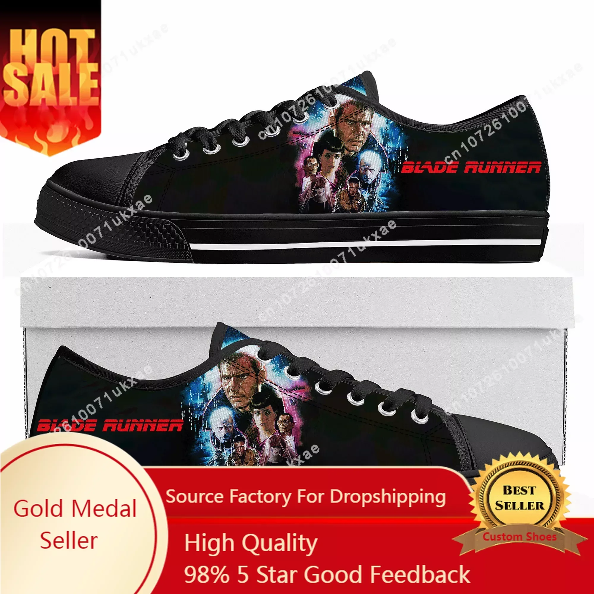 

Blade Runner Movie Low Top Sneakers Mens Womens Teenager Canvas High Quality Sneaker Casual Custom Made Shoes Customize DIY Shoe