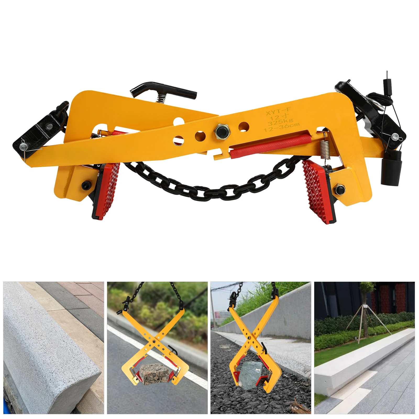 325/350/500kg Offset Pliers Stone Girder Curbstone Pliers Sidewalk Offset Pliers curbstone Girder Lifter Red/Yellow