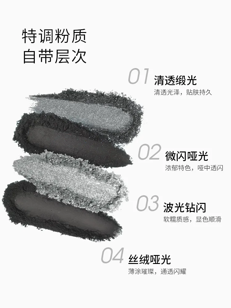 DE'LANCI Dark Night Star River Smoked Makeup Eye Shadow Plate Smoke Tray Black Eye Shadow Makeup