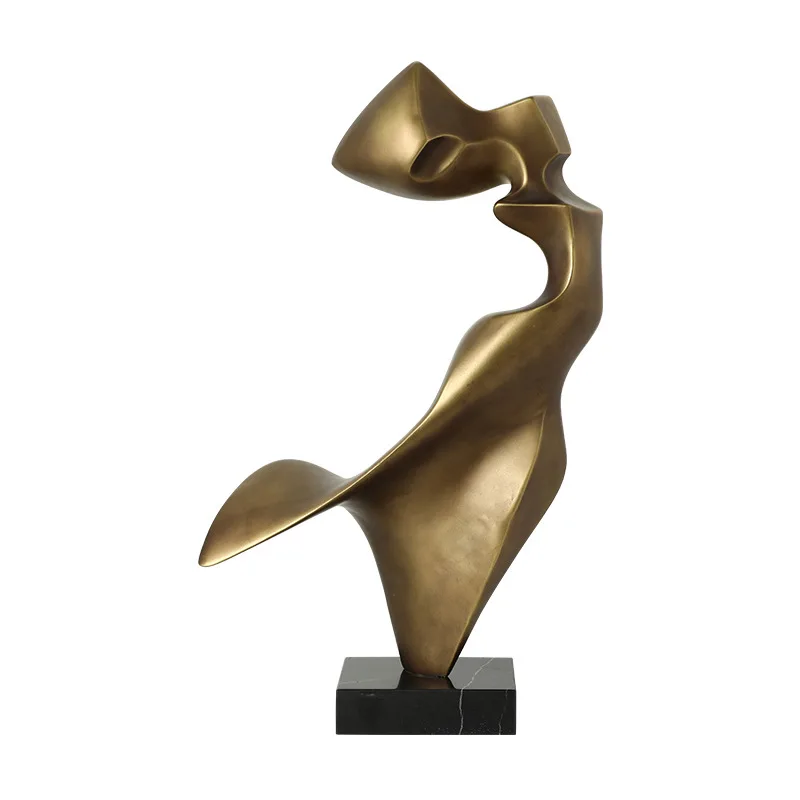 

Italian minimalist bronze flying resin sculpture sales office hotel entrance table creative art ornament
