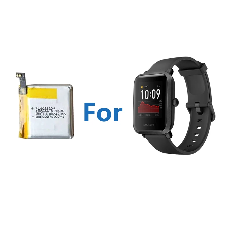 Original 200mAh PL402120V Battery For HUAMI AMAZFIT Bip S 1S / BIP A1608 IC Lite Smart Watch Batterie Accumulator AKKU