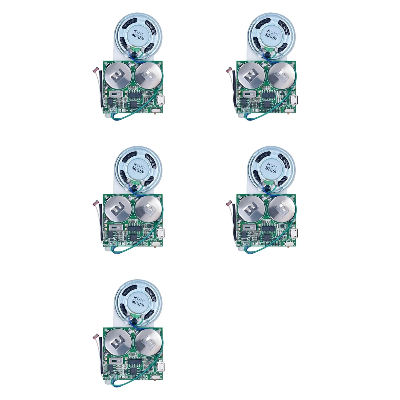 

【ДЕНЬ БЛАГОДАРЕНЬЯ】5X DIY модуль звукового сенсора с датчиком света, звуковой чип Micro-USB с функцией записи, 8 МБ памяти, программируемый музыкальный модуль для говорящих игрушек/колонок