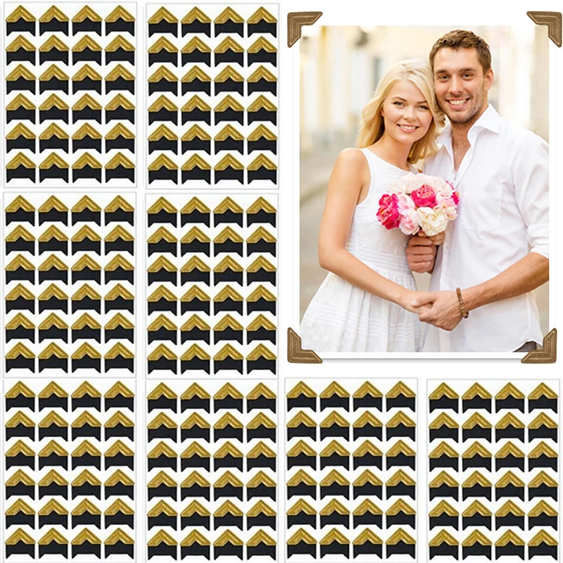 

120/24PCS Self-adhesive Photo Corner Stickers DIY Vintage Angle Frame Album Corner Sticker Scrapbooking Picture Frame Decoration