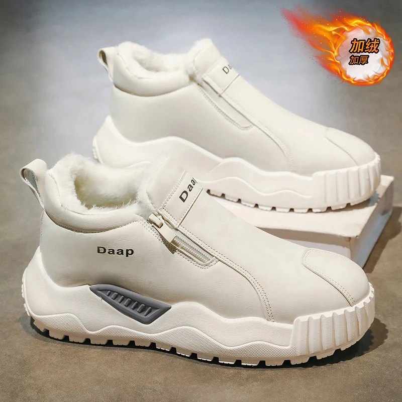 

Versatile Slip on Lined Winter Boots Cushion Ease Foot Fatigue, Skidproof Waterproof Base Light Warm for Daily Matching