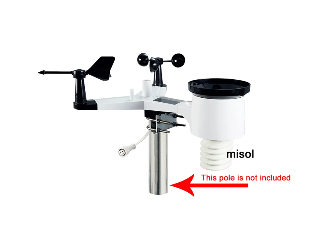 MISOL / 1 set di stazioni meteo con porta RS485, cavo a 4 fili, con lunghezza cavo (10 metri) WH65LP