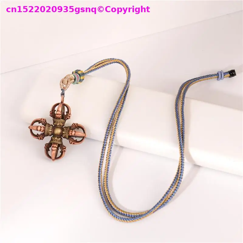 Exclusive 2026 NEW lucky talisman Vajra Mantra Sculpted Copper Dorje Pendant Copper Vajra Pestle safety efficacious Amulet
