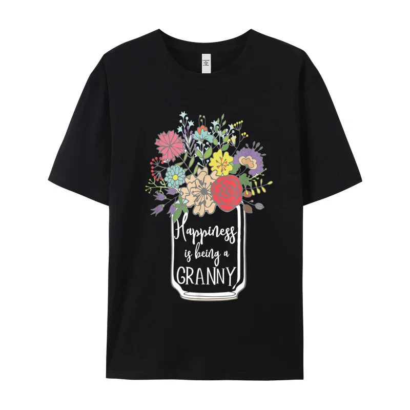 Happiness Is Being A Granny T Shirt Normal Short Sleeve Newest Crew Neck 100% Cotton Tops Tees Tops Shirts for Women Autumn