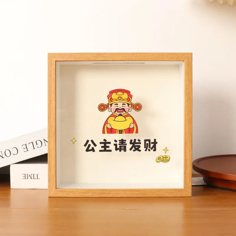 Princess Fortune Coin Storage Frame Game Card Ticket Memorabilia Display Square Shape Artificial Board Home Decor Frame