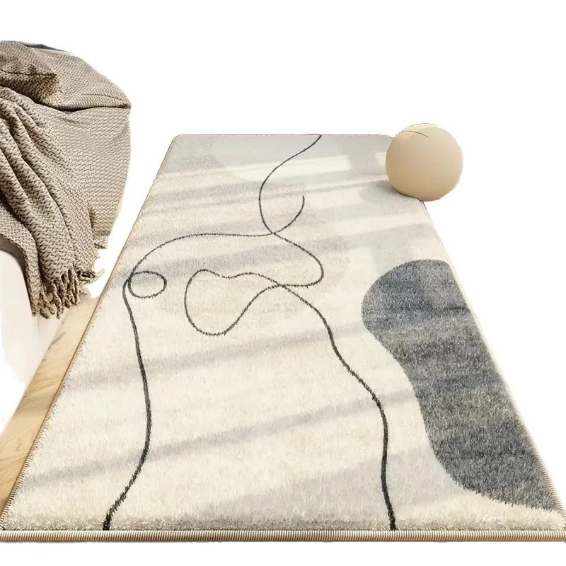 The Bedroom Features A Faux Cashmere Carpet, A Retro Machine-washable Floor Mat, and A Plush Oval Blanket