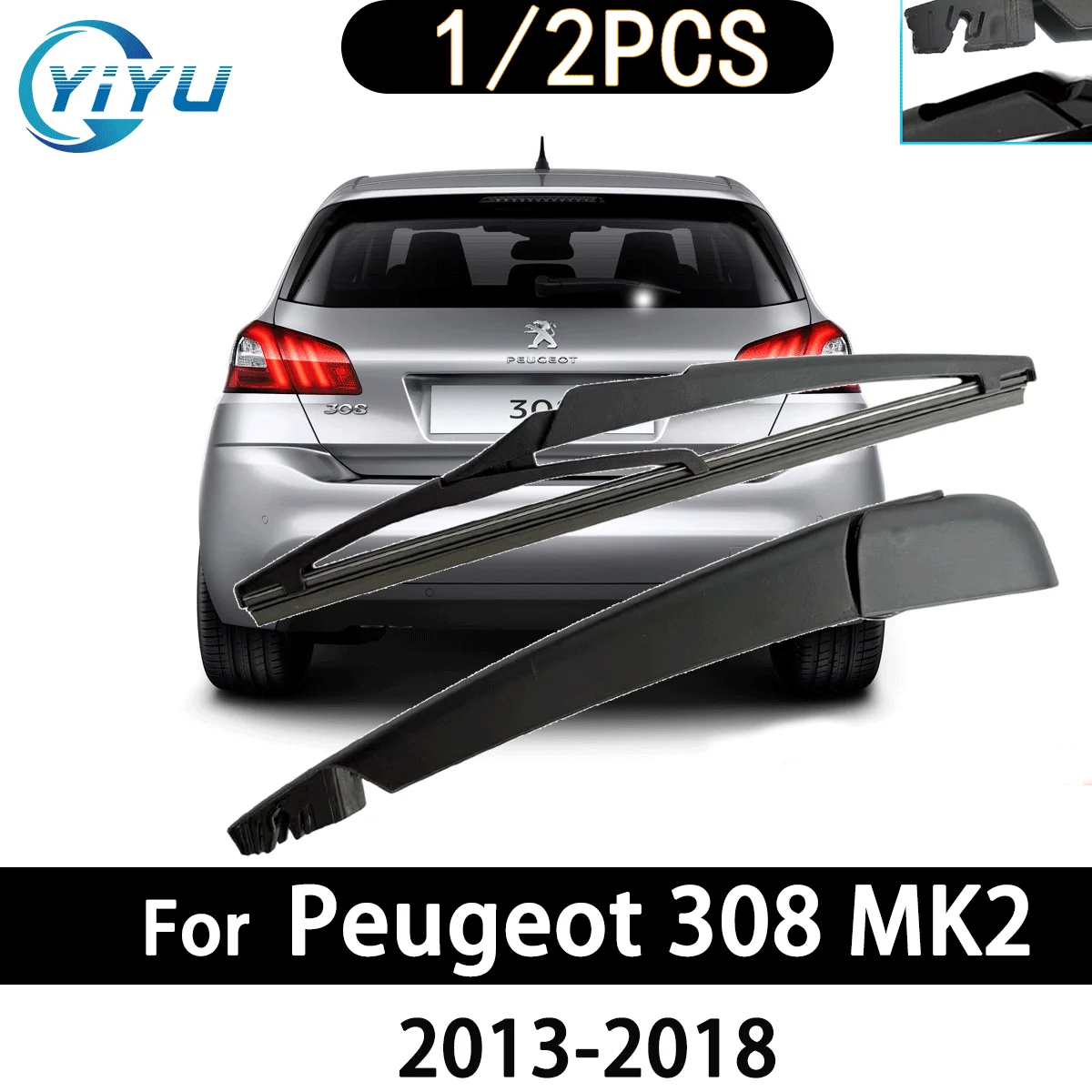 Auto Heckscheibenwischerarm Wischerblatt für Peugeot 308 MK2 2013–2018 Autozubehör Zubehör