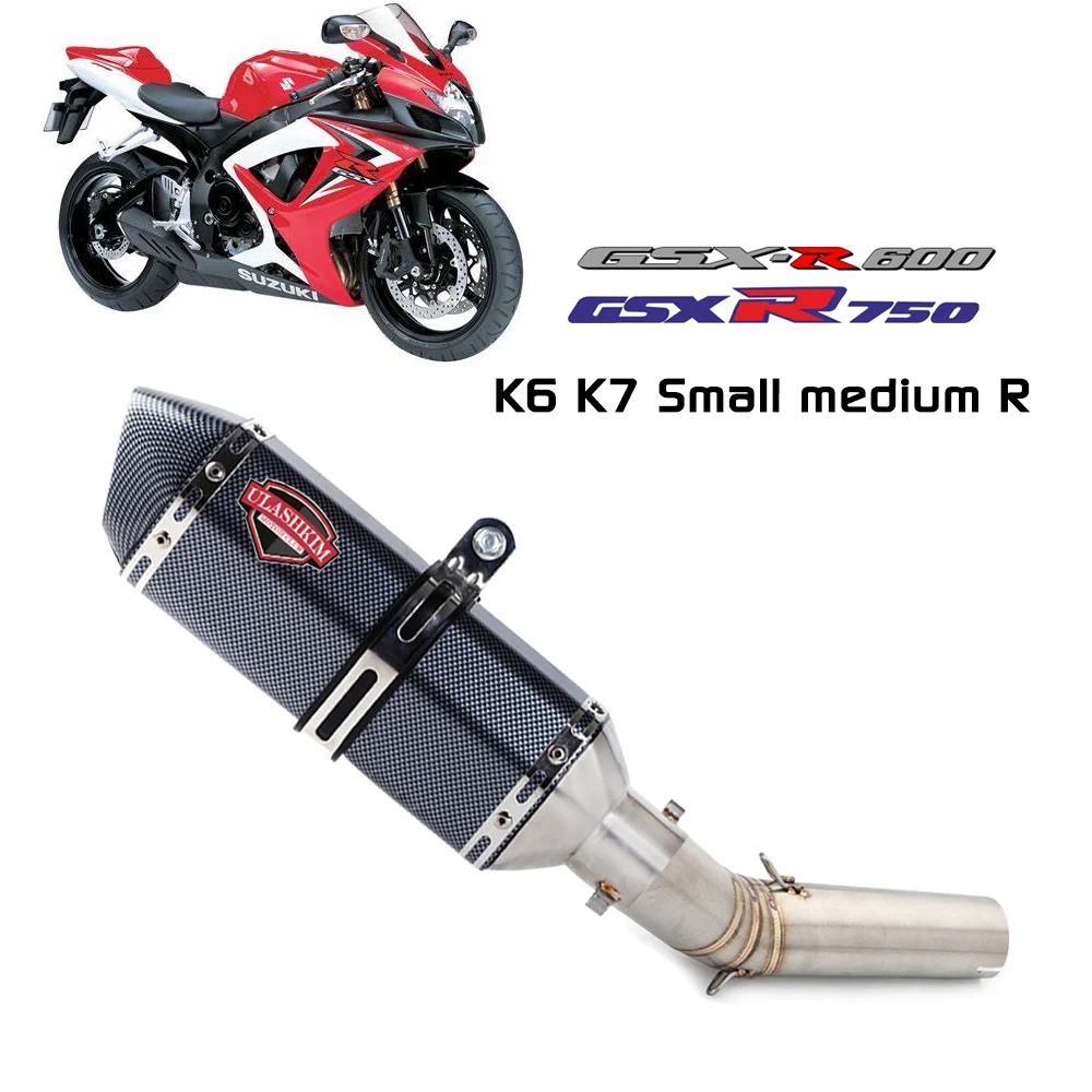 Motorcycle Full Exhaust Middle Pipe Slip On For Suzuki GSXR600 Gsxr700 Gsxr750 K6 K7 GSX R700 R750 R600 GSXR 600 750 2006 2007