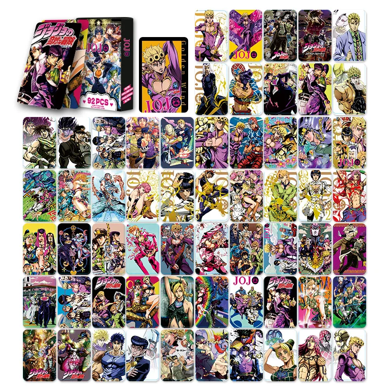 92 pièces/ensemble Anime JoJo's Bizarre Adventure Lomo carte Double face Hd couleur impression photo Collection carte cadeaux autocollants jouets