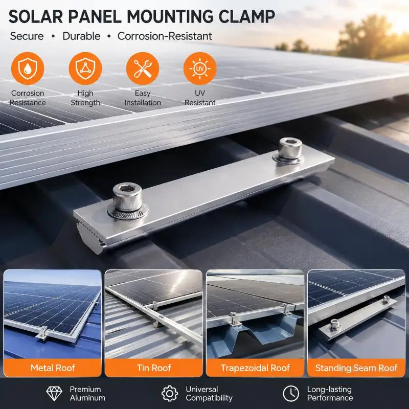 PV Module Mounting Connectors Heat Resistant Aluminium Solar Rail Bracket for Desert Area Solar Project