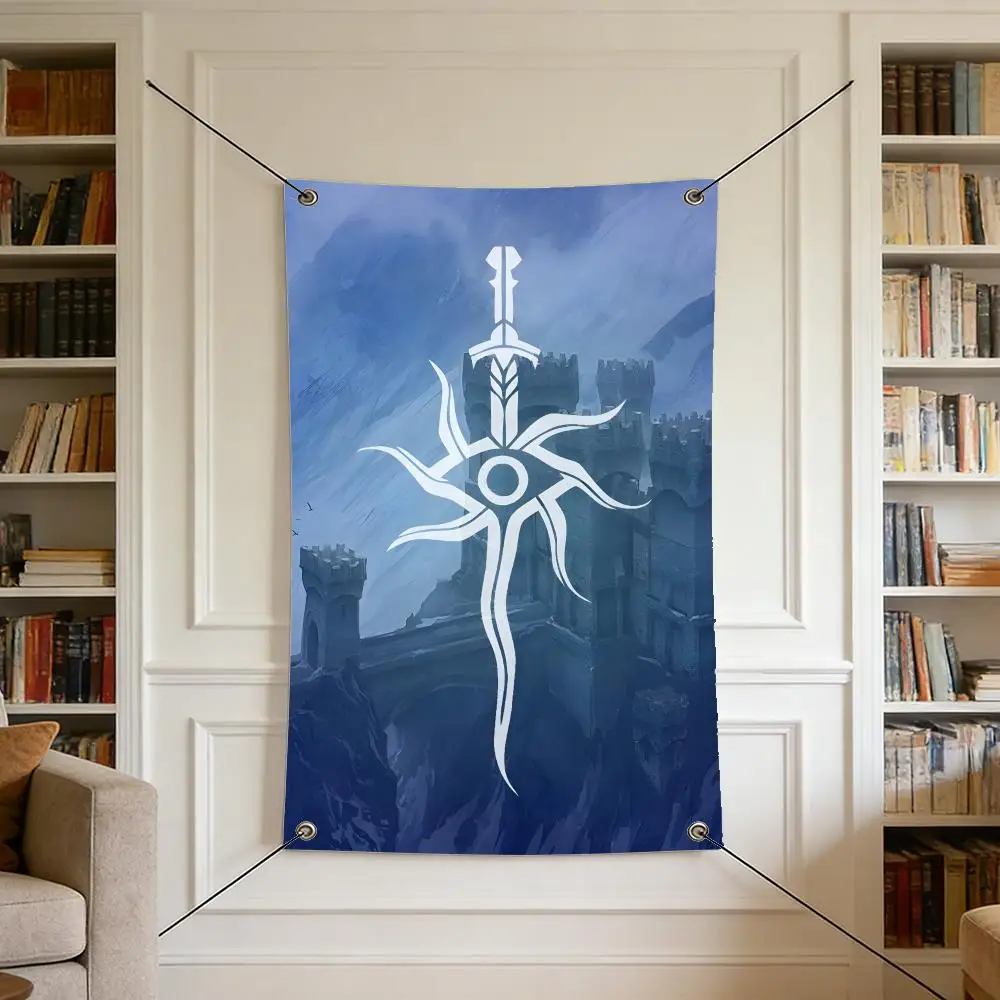 Game D-Dragon A-Age Flags Warm Home Flag 4 Grommets Wrinkle Free Indoor Outdoor