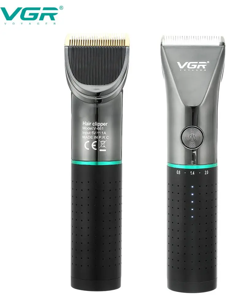 VGR 661 Tóc Chuyên Nghiệp Sạc Chăm Sóc Cá Nhân Gốm Màn Hình Kỹ Thuật Số LCD USB Nam Dao Cạo Tăng Đơ Cắt Tóc-Tông Đơ Cắt Tóc Máy VGR V661