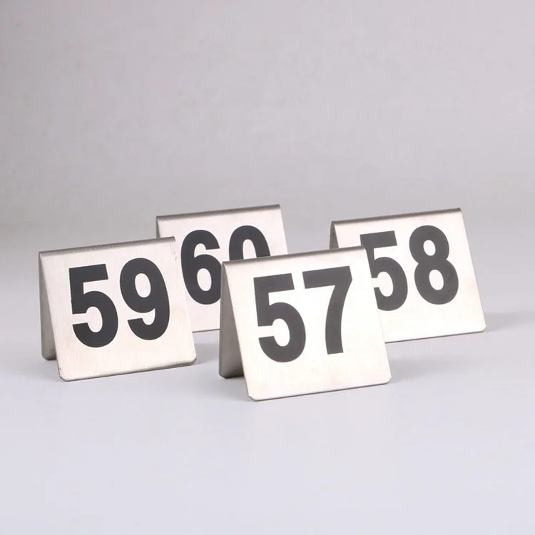 

50pcs Hotel restaurant menu card table and desk rectangle Metal number card