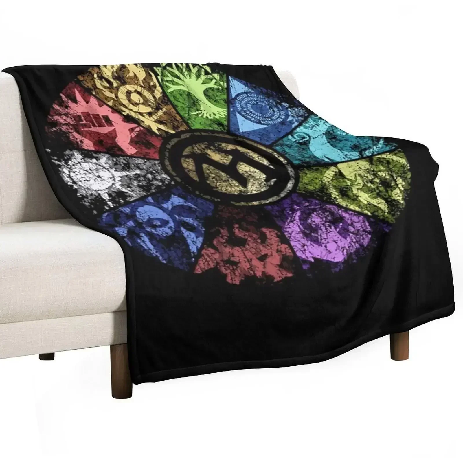 

MTG Faded Guild Wheel Throw Blanket For Decorative Sofa Cute Blankets