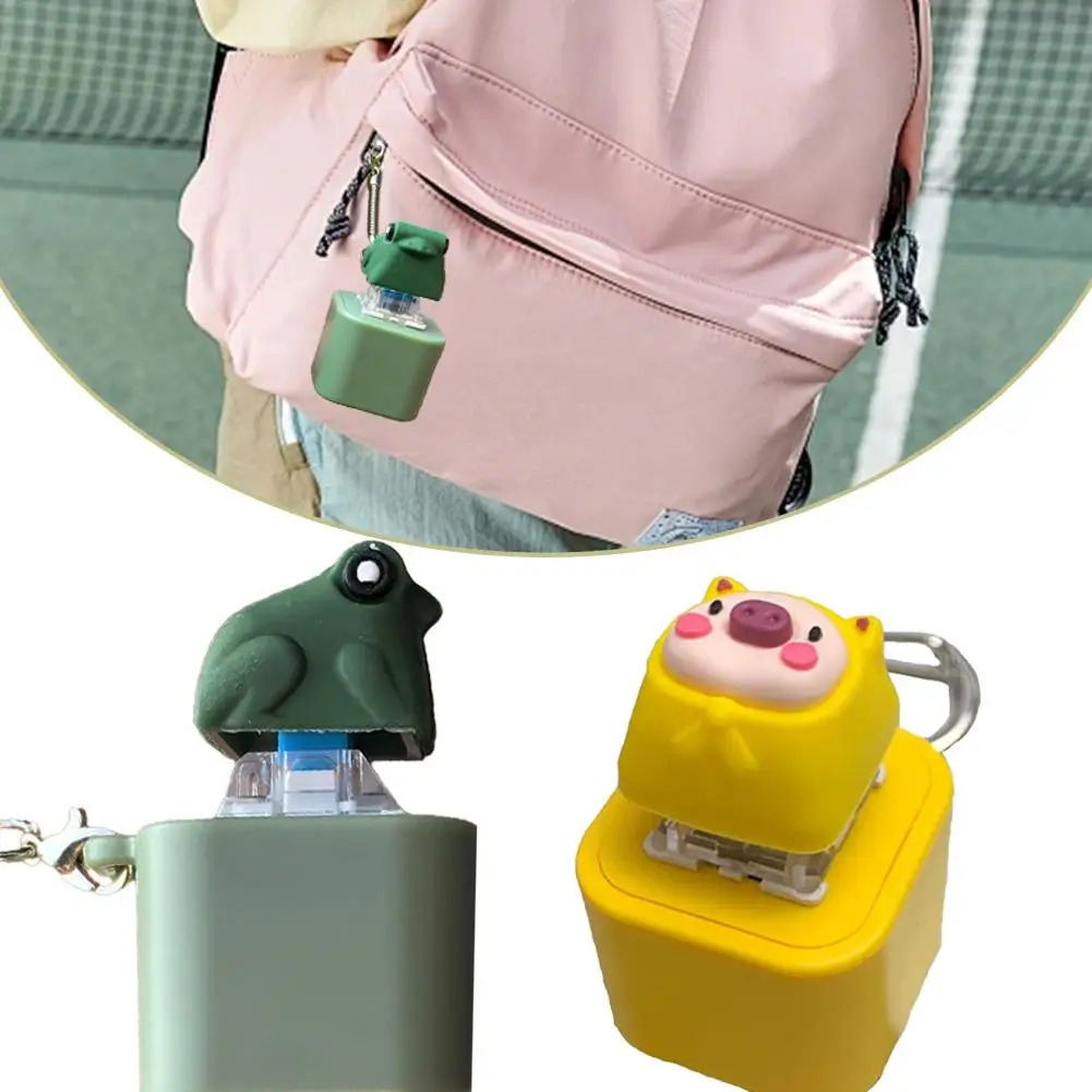 Funny Croaking Frog Keychain Rechargeable Frog Keyboard Fidget Clicker Frog /Pig Sound Keychain with LED Light for Stress Relief