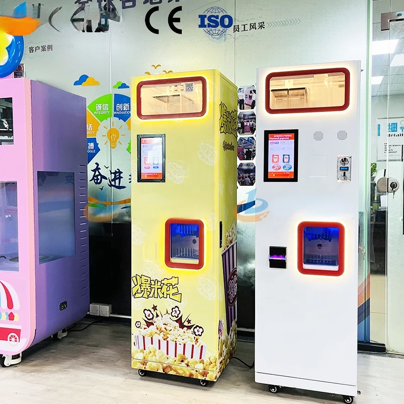 Vending Popcorn Machine Commercial Automatic Electronic Payment Food Hot Air Popcorn Vending Machine